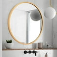 thumbnail image 5 of GLSLAND Bathroom Round Mirror Large Wall Mirror 20" Metal Border Decoration for Bedroom, Bathroom and Vanity table, Gold, 5 of 8