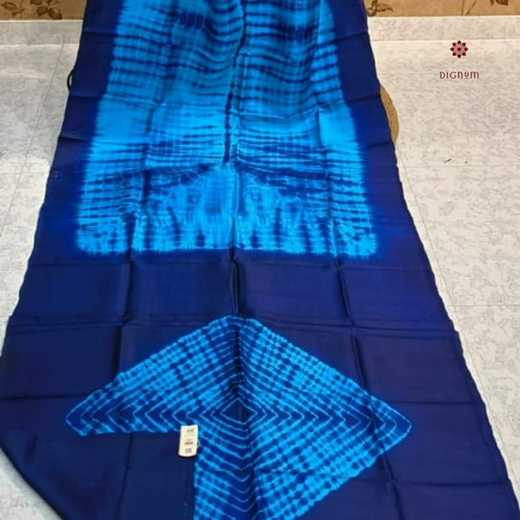 Blue Pure Silk Bandhani Shibori Saree