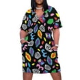 thumbnail image 1 of Mono de los 80 (estampado más grande) Vestido holgado con bolsillos Vestidos de novia de verano para mujer, 1 of 7