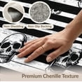 thumbnail image 6 of ODIKA 2'x3' Washable Throw Rug Gothic Skull Ghost Vintage Horror Stripes Faces Spooky Detail for Hallway, Study Room, Non-Slip Low Profile, Flatwoven, 6 of 7
