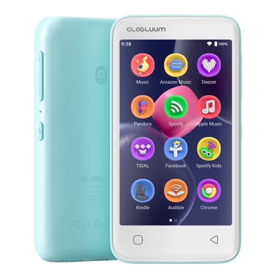 96GB MP3 Player with Bluetooth 5.0 and WiFi, 4" Touchscreen Android MP4 Player, Portable Mini HiFi Digital Music Player, Built in Speaker, Streaming Music, FM Radio and Audiobook for Kids