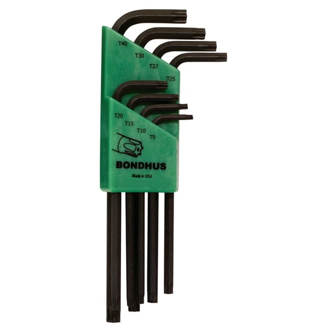 JUEGO DE 8 LLAVES TIPO TORX® SEGURIDAD TR9 A TR40. BONDHUS 32434 Bondhus 32434