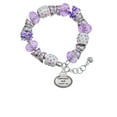 thumbnail image 2 of Delight Jewelry Silvertone Keep Calm and Carry On Purple Butterfly Bead Charm Bracelet, 7"+1" Extender, 2 of 5