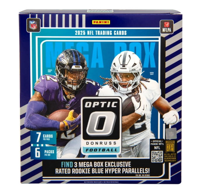 2025 Panini Donruss Optic Football Trading Card Mega Box Case