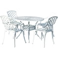 thumbnail image 4 of 5 Pieces Bistro Dining Set Antique Black/White All-Weather Cast Aluminium Patio Furniture White, 4 of 4