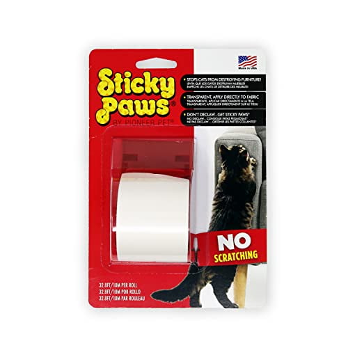 Pioneer Pet Sticky Paws on a Roll Cat Disuasivo, color blanco, 10 m por rollo