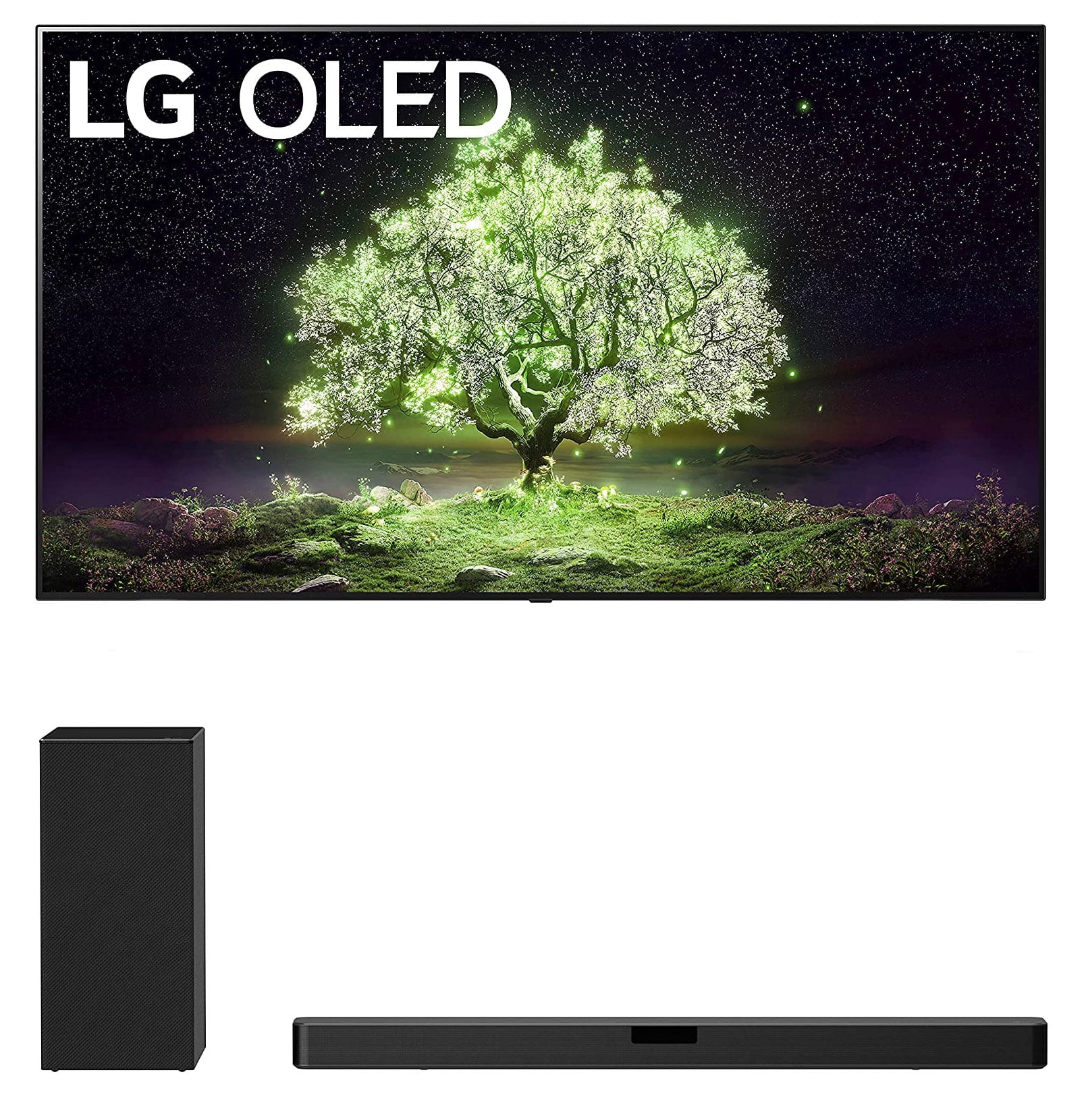 LG OLED65A1PUA 65" A1 Series OLED 4K Smart Ultra HD TV with an LG SN5Y 2.1 Channel DTS Virtual High Definition Soundbar and Subwoofer (2021)