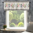 thumbnail image 4 of Pink Spring Floral Farmhouse Short Window Curtain Valances, Black White Plaid Pastoral Flowers Rustic Rod Pocket Kitchen Valances for Living Room Bedroom Bathroom Cafe 42" x 18", 4 of 8