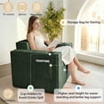 thumbnail image 3 of 41.5"Boneless Chair, Green Single Sofa, Corduroy Cloud Sofa for Living Room, 2 Cup Holders, 2 Storage Pockets, No Assembly Required, 3 of 10