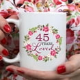 thumbnail image 4 of 45th Birthday Gifts for Women - 45 Years Loved with A Garland Birthday Mug - 45 Year Old Present Ideas for Mom, Daughter, Sister, Wife, Friend, Cousin, Aunt, Coworker - 11 oz Coffee Mug, 4 of 6