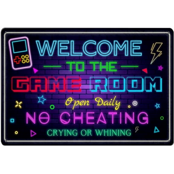 Gaming Room Wall Decor,Metal Poste Gamer boys Bedroom Gamers Gift For Boy Boyfriend Metal Tin Sign 8 X 12 Inch