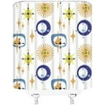 thumbnail image 3 of Mid Century Shower Curtain Atomic Starbursts Retro Abstract Geometric Space Geometric Vintage Classic 1950S 1960S Iconic Pattern Modern Sputnik Home Decor Fabric Bath Curtain with Hook, 3 of 3