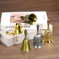 thumbnail image 4 of Hand Bell, 1pcs Dinner Bell Call Bell Vintage Carved Metal for Dinner Service Church Christmas, Silver, 4 of 5