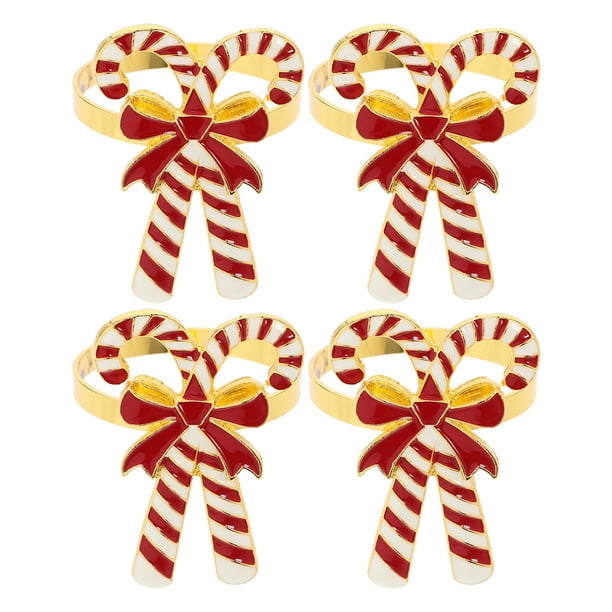 KAKOWELY servilleteros navideños con aro para servilletas y hebillas para decoración de fiestas navideñas.