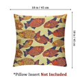 thumbnail image 4 of Burnt Orange Throw Pillow Cover Contemporary Illustration Group of Swimming Goldfish Random Retro Style, Decorative Square Covers for Couch Bed &amp; Sofa, Orange Yellow, 4 of 7