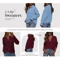 thumbnail image 7 of PRETTYGARDEN Women's Fall Quarter Zip Pullover Sweaters Dressy Casual Long Sleeve V Neck Collared Knit Jumper Tops, 7 of 7