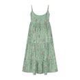 thumbnail image 5 of ATOYSOY Women's Sleeveless Tiered Knee Length A Line Dress Flowy Floral Boho Beach Sundress Scoop Neck Summer Saving Casual Relaxed Spaghetti Strap Nighdress for Girls Green M, 5 of 5