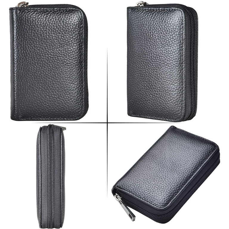 Kuakeya Genuine Leather Zipper Wallet, RFID Blocking, 26