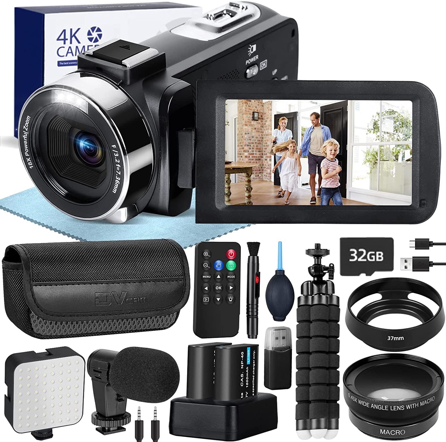 ACTITOP 4K UHD 48MP Vlogging Camera with WiFi, IR Night