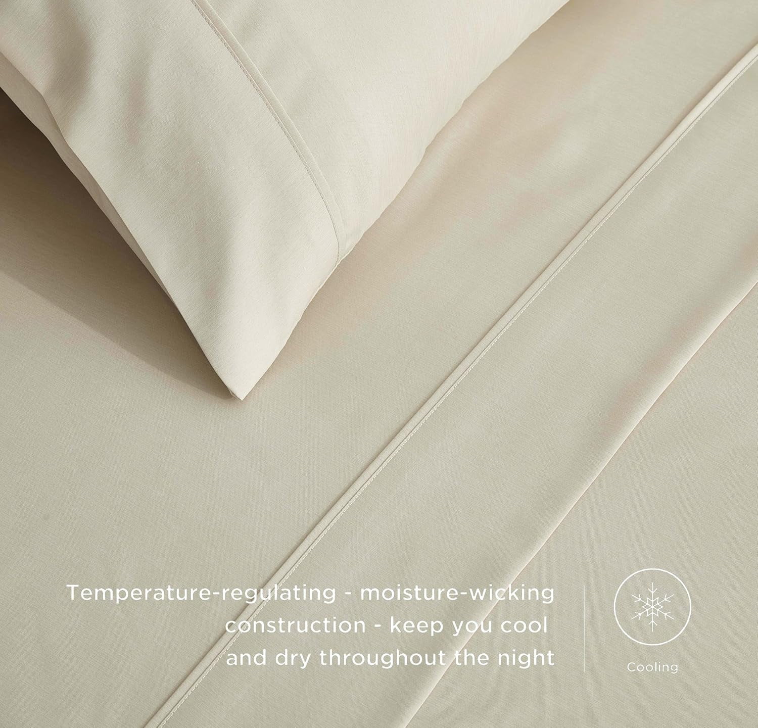 Chezmoi Collection 4-Piece Stone Washed King Sheet Set, Rayon Derived from Bamboo & Polyester Blended, Breathable & Cooling 15-Inches Deep Pocket Sheets & Pillowcases Set, Sand