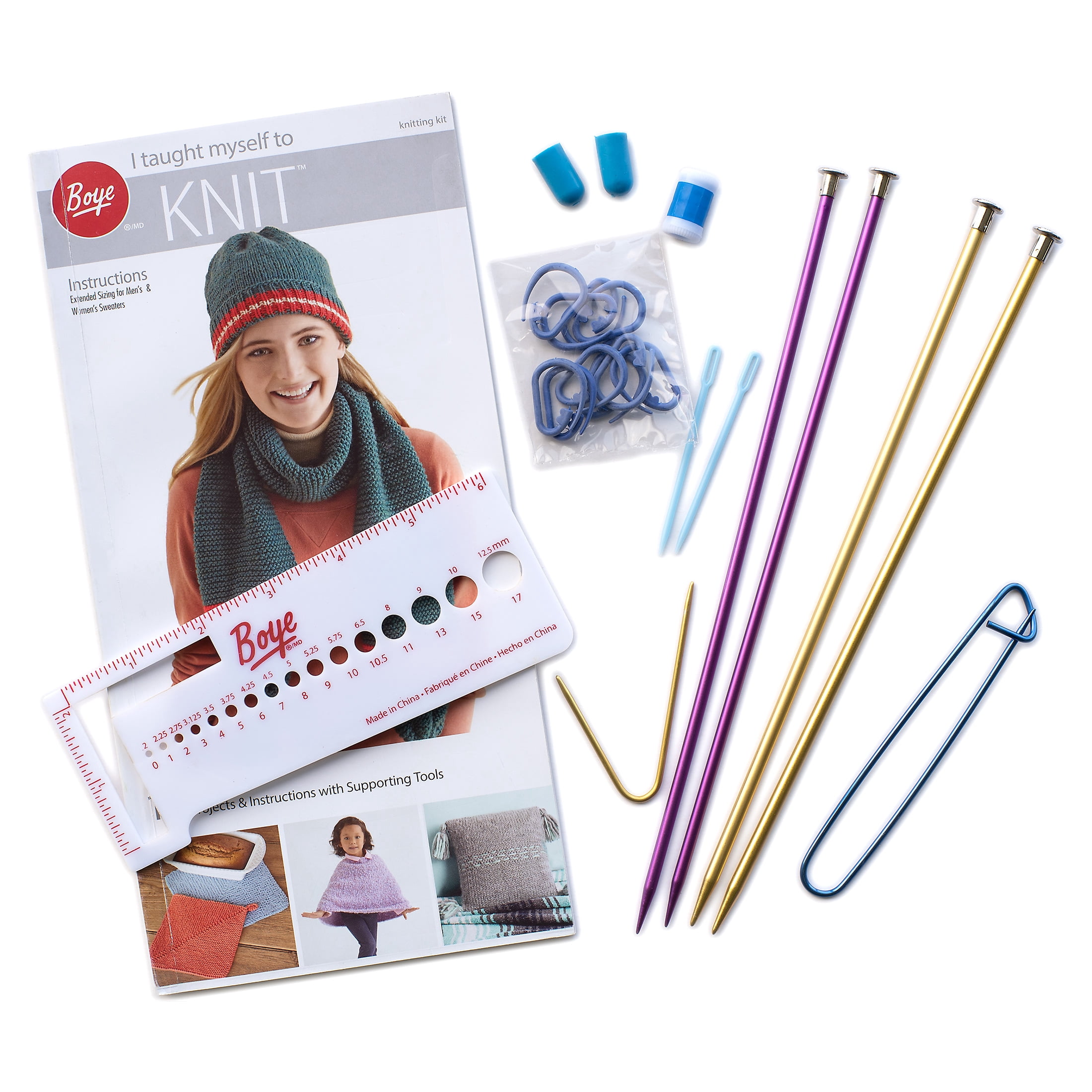 Simplicity Boye I Taught Myself to Knit Kit Multicolor