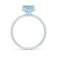 thumbnail image 2 of ANGARA Natural Cushion Cut 1.85 ct Aquamarine Engagement Ring with Diamonds in 14K White Gold for Women (Size-9x7mm) | March Birthstone, Anniversary, Jewelry Gift for Women | Natural Aquamarine Ring, 2 of 11