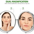 thumbnail image 2 of OVENTE 6" Round Desk Makeup Mirror with Stand, 1X & 7X Magnifier, Spinning Double Sided, Polished Chrome MNLT60CH1X7X, 2 of 9