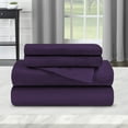 thumbnail image 5 of BNM Flannel Cotton Solid Sheet Set, Split King, Purple, 5 of 6