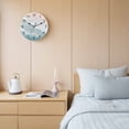 thumbnail image 6 of Large Wall Clock 14 Inch Teal Coastal Beach Round&nbsp;Silent Decorative Wall Clocks Battery Operated for Living Room Bedroom Kitchen Classroom Decor, Sea Water Ocean Waves, 6 of 7