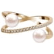 thumbnail image 2 of Anillos Delicado Diseño Cruce De Perlas Ziron Anillo De Oro Moda Puede Ser Ajustable Anillo Luz De Oro Rosa De Alto Grado Anillo, 2 of 7