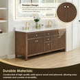 thumbnail image 5 of Cerrito 72" Wood Vanity in Brown Brushed Oak Engineered Stone Top no Mirror, 5 of 14