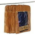 thumbnail image 2 of atorakushon 30'' Hanging Garment Suit Bags Storage Clothes Cover with Clear Window Zipper Closet for Tuxedos Shirts Fur Coats Pack of 3 Golden, 2 of 5