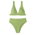 thumbnail image 2 of KBODIU Fashion Womens Sexy Solid Swimwear Bikini Split Bikini Sets for Womens Swimsuits Mint Green S, 2 of 6