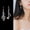 Rose Gold, variant on Asymmetric Rhinestone Inlaid Music Note Ear Hook Women Dangle Earrings Jewelry