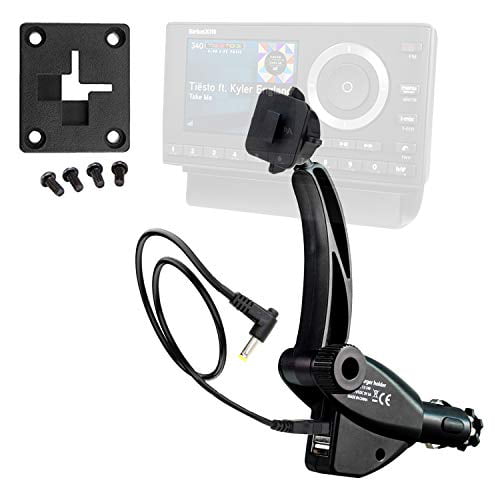 Chargercity Dual Usb Sirius Xm Satellite Radio Car Truck Lighter Socket Mount W Tilt Adjust Powerconnect Cable Adapter For Onyx Plus Ezr Ez Lynx Stratus Starmate Xpress Vehicle Dock Not Included