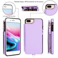 thumbnail image 4 of Wallet Case for Apple iPhone 8 Plus/iPhone 7 Plus, with Crossbody Shoulder Strap & Hand Wrist Cards Holder Zipper Pocket Stand Feature Protective Shockpoof Case for iPhone 8 Plus/7 Plus,Lightpurple, 4 of 7