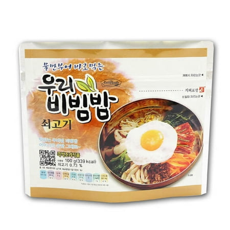MRE Meals Ready to Eat 1 Pack of Bibimbap Korean Mixed Rice Bowl100g (3.53oz) 335 Kcal