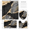 thumbnail image 4 of Juego de cortinas de ducha Nkzply Black Marble con alfombras para baño, 4 of 7