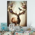 thumbnail image 2 of Designart Deer With Blooming Antlers I Canvas Wall Art, 2 of 5