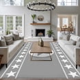 thumbnail image 3 of Large Area Rugs for Living Room Bedroom, Western Star Ethnic 6'x9' Rug Washable Carpet Runner Indoor Outdoor, Grey Texas Ethnic Stars Tribal Art Non Slip Floor Mats Rug for Kitchen, Playroom, 3 of 8
