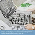 thumbnail image 7 of ProCase Jewelry Box Organizer for Women Girls, Two Layer Jewelry Display Storage Holder Case for Necklace Earrings Bracelets Rings Watches, Ideal Gift Choice -Grey, 7 of 7