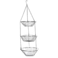 thumbnail image 1 of Xingzhi Hanging Fruit Basket Hangers Stainless Steel Racks Rust-proof Storage Baskets Knotted Demountable Space Saving 3-Layer Rack, 1 of 8
