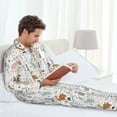 thumbnail image 5 of KLL Fall Rabbit Sleepwear Mens Flannel Pajamas,Long Cotton Pj Set, 5 of 7