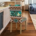 thumbnail image 4 of COEQINE Stretch Dining Chair Covers Set of 6, Machine Washable Universal Polyester Spandex Parsons Chair Slipcovers for Party Dining Room Home Decor, American Tribal Leopard Print Brown Green, 4 of 7