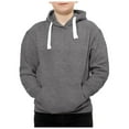 thumbnail image 3 of BOBOGOJP Boys Hoodie Cute Sweatshirt Solid Color Long Sleeve Kids Tops for Boys Girls Gray for Size 13-14 Years, 3 of 8