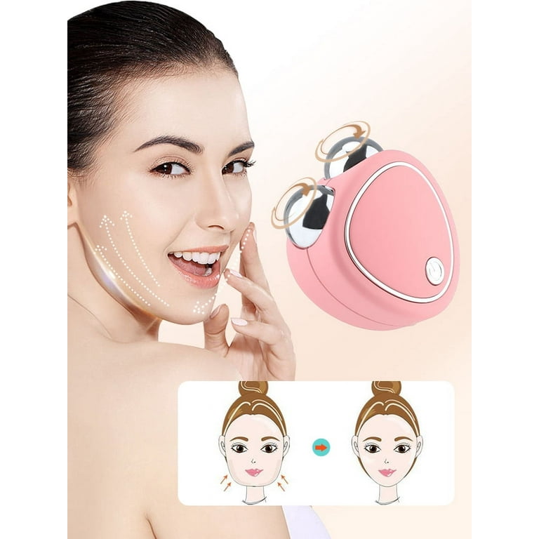 ボディ・フェイスケア Microcurrent Face Lifting Roller Microcurrent-Facial-Device,Mini Portable Face Massager Roller for
