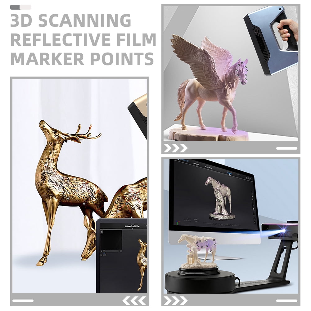Raindrops 2-Pack 3D Scanning Markers with 5 Sheets and 50 Dots Each, 0.15mm Diffuse Reflection Dots for Precise 3D Scanner Tracking