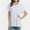 White, variant on Women's Tshirts Casual V Neck Short Sleeve Loose Summer Tunic Tops