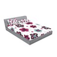 thumbnail image 2 of Ambesonne Floral Fitted Sheet & Pillow Sham Set, Florets Buds Girls, Full, Magenta Grey Pale Blue, 2 of 2