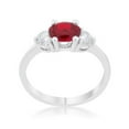 thumbnail image 1 of Precious Stars Precious Stars R07597R-C10-06 Bague Triplet en Zircon Cubique Rouge à Coupe Ovale Argentée, 1 of 5